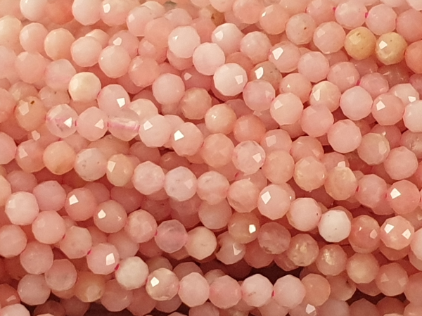 pink opal necklace faceted 2mm