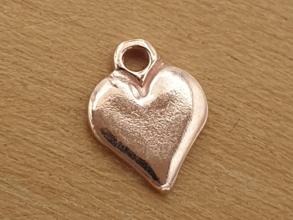 Charm Herz 6x8mm, Silber ROSE vergoldet