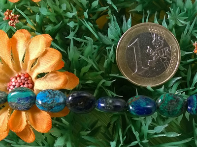 azurite-malachite necklace 8x10mm NATUR