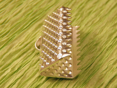 bandcrimp 13mm, brass silvercolor plated