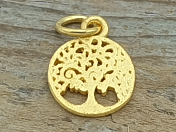 tree of life 11mm, silver gold plated