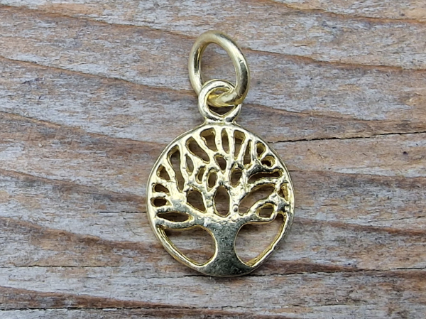 tree of life 11mm, silver gold plated