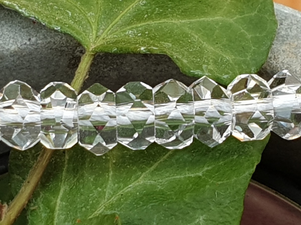 crystal necklace faceted 5x3mm
