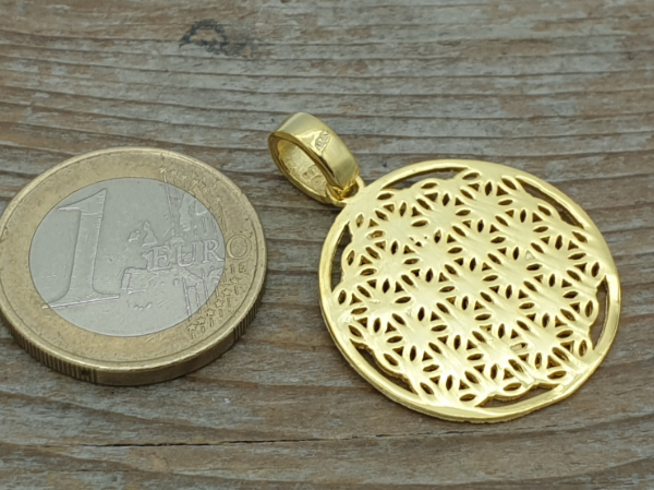 flower of life 25mm, silver gold plated