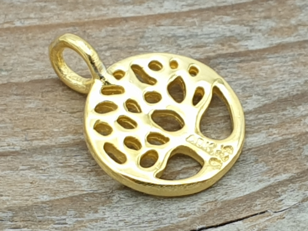 tree of life 10mm, silver gold plated