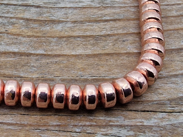hematite necklace rosegold 3x2mm