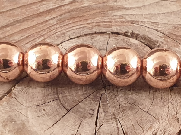 hematite necklace rosegold 8mm