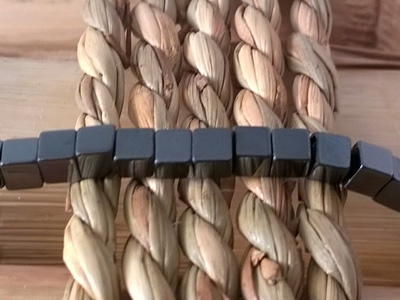 Blutsteinkette (Hmatit) 3x3mm