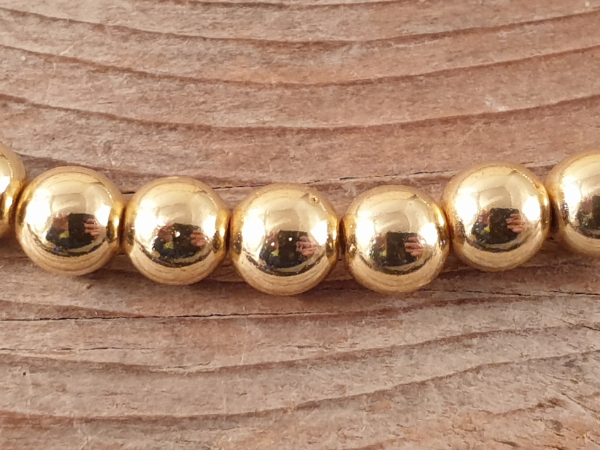 Blutsteinkette Gold (Hmatit) 8mm