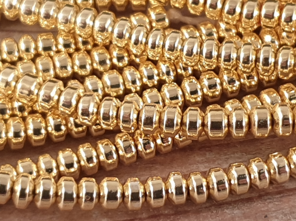 hematite necklace gold 3x2mm