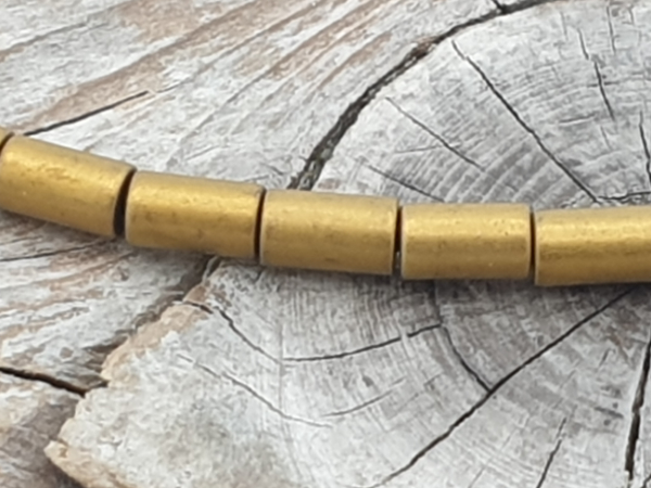 Blutsteinkette Gold matt (Hmatit) 3x5mm