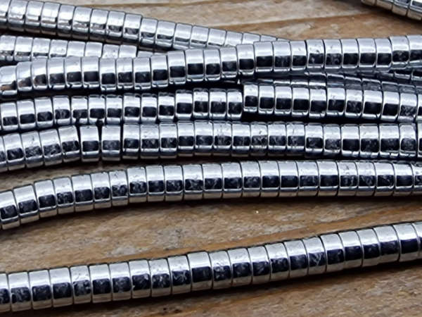 Blutsteinkette Silber (Hmatit) 2x1mm