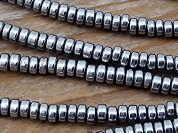 hematite necklace silver 2x1mm