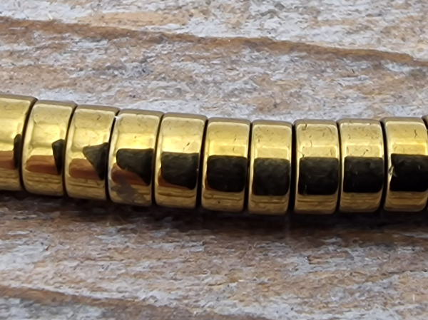 Blutsteinkette Gold (Hmatit) 4x2mm