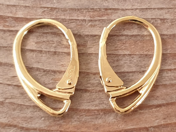 2 pcs earring 18mm, silver gold plated