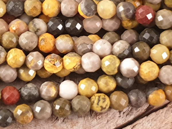 bumblebee jasper necklace faceted 3mm