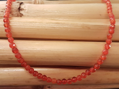 carnelian necklace faceted 4mm