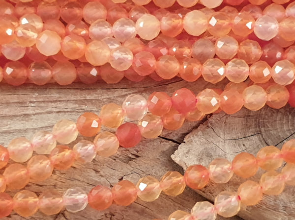 carnelian necklace faceted 4mm