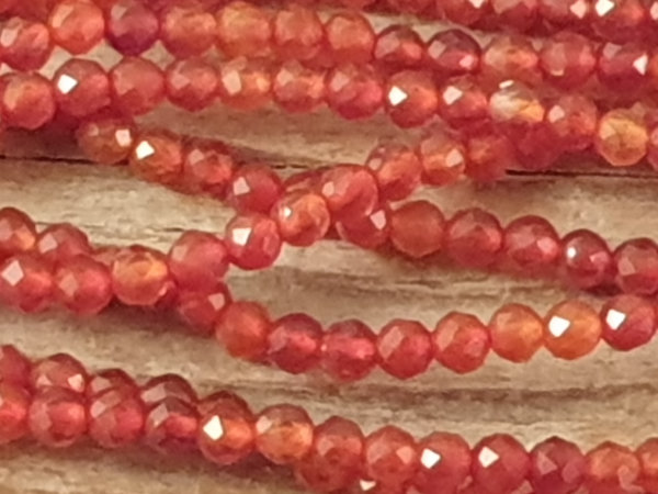 carnelian necklace faceted 2mm