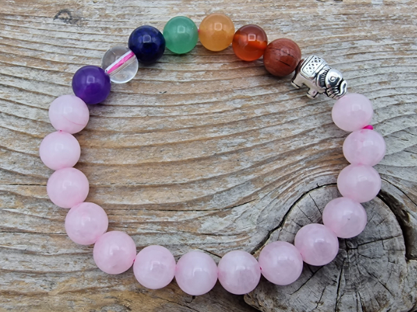 Chakra 8mm Armband mit Elefant