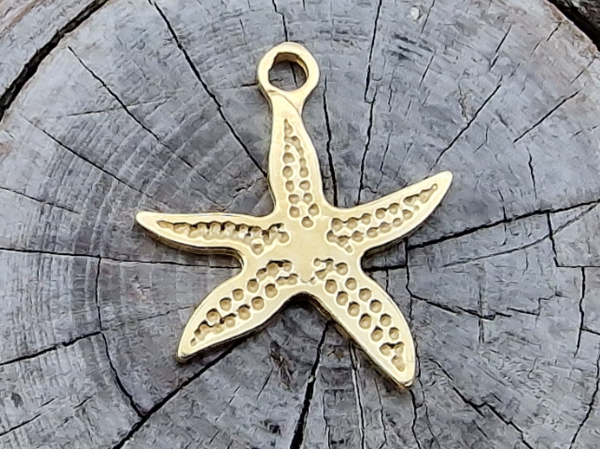 charm starfish 12x13mm, silver gold plated