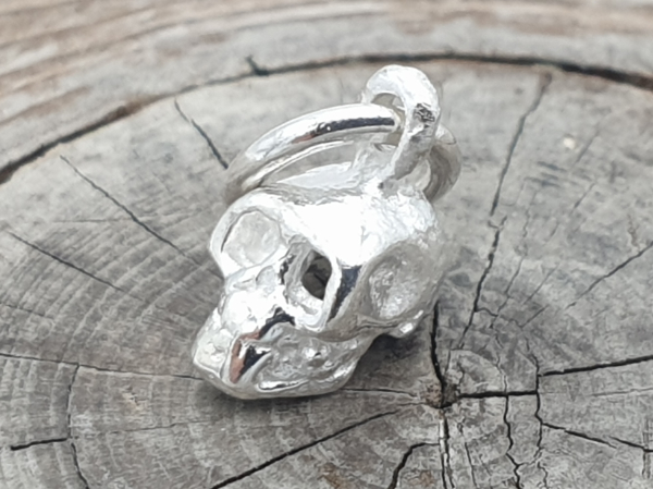 charm skull 12mm, silver