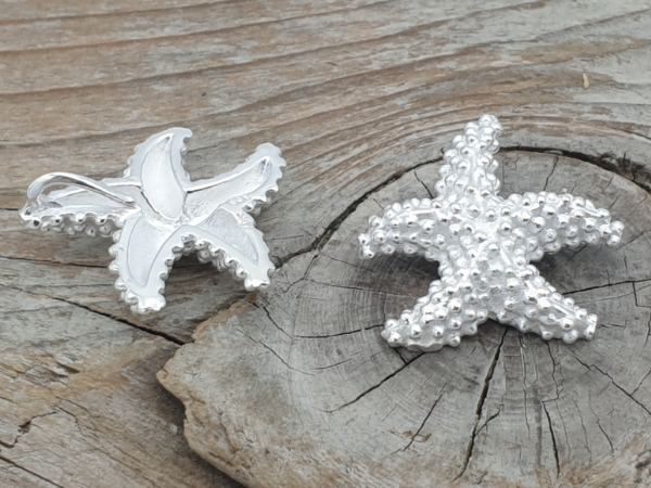 starfish pendant 18mm, silver