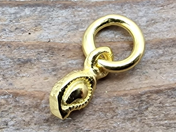 Charm Feder 10mm, Silber vergoldet