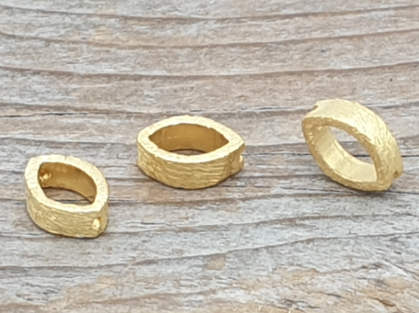 finding, 8x6mm, silver gold plated