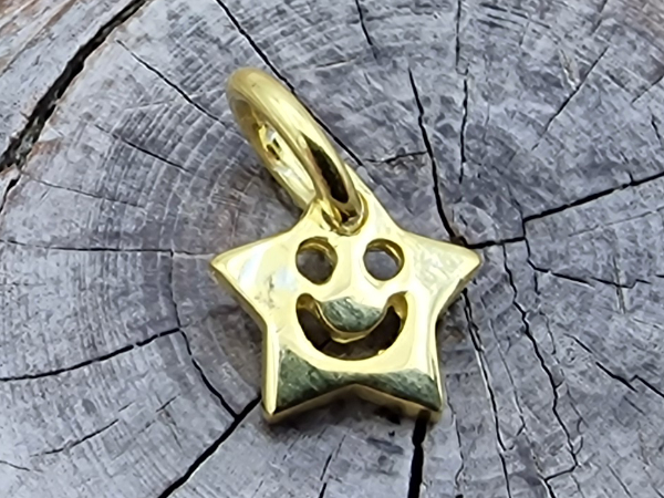 Charm Stern 12mm, Silber vergoldet