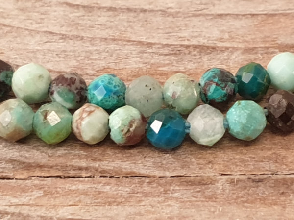 Chrysokollkette facettiert 3mm