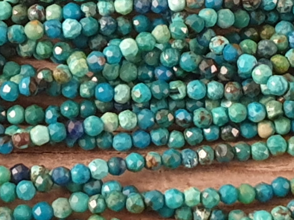 chrysocolla necklace faceted 2mm