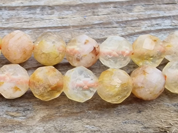 citrin necklace faceted 4mm