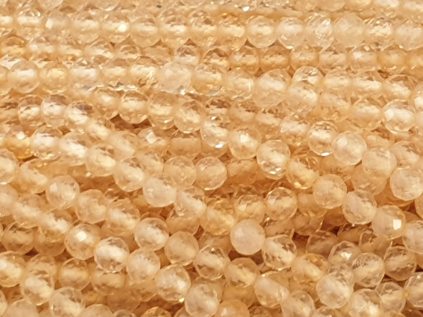 citrin necklace faceted 3mm
