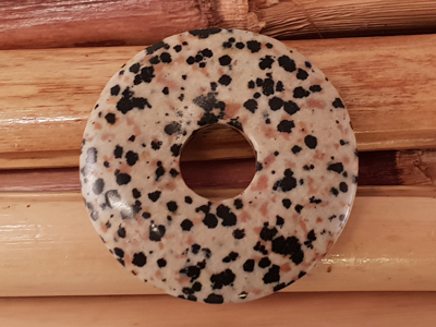 Dalmatiner Jaspis 1 Donut ca.45 mm``Mineralien Stein Schmuck Deko Fossilien 