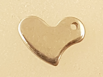 charm heard 11mm, stainless steel