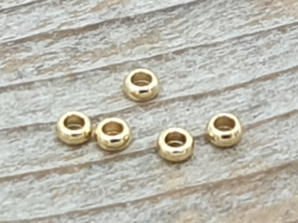 finding spacer 2x1mm, stainless steel gold