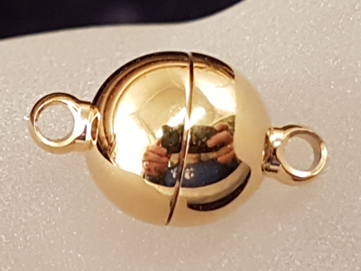 Magnetschliesse 8mm Edelstahl goldfarben