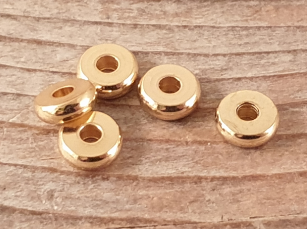 finding spacer 6x22mm, stainless steel gold