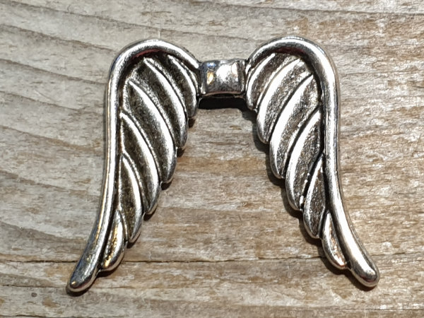 Zwischenteil, Engelsflgel groe 30x25mm, Metall silberfarben