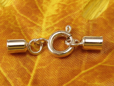 claspset cord 3mm, brass rhodium plated
