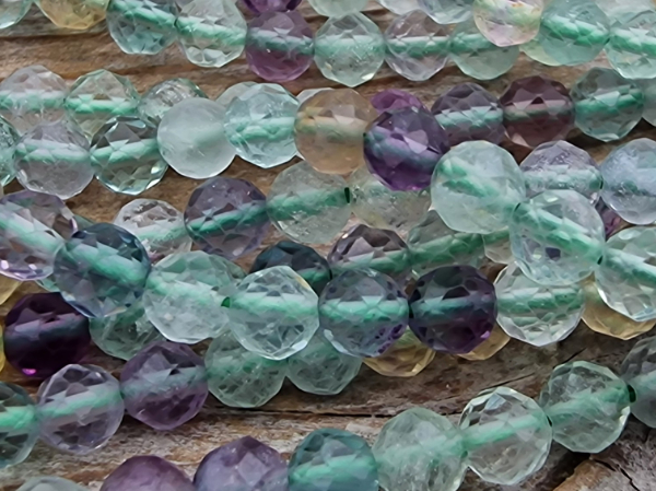 fluorite necklace 4mm faceted