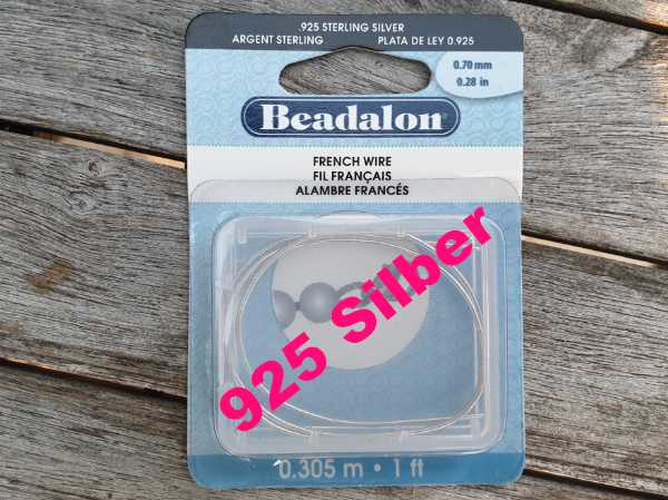 french wire 0.7mm/30.5cm, 925 silver