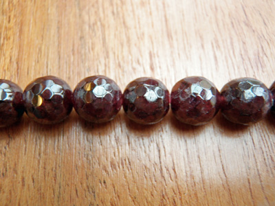 garnet necklace faceted 7mm