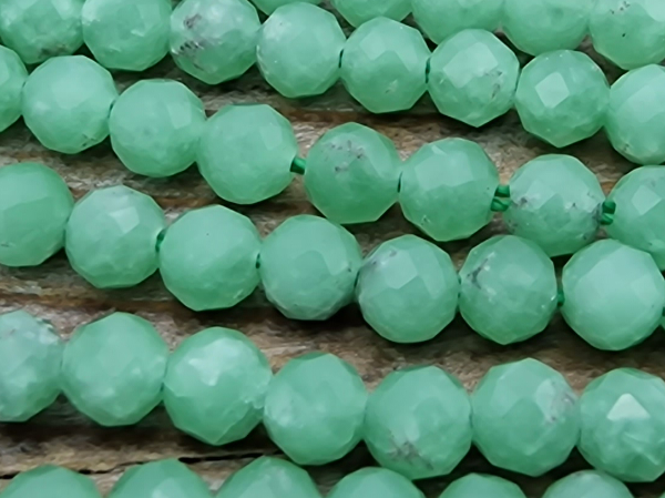 green angelite necklace faceted 3mm