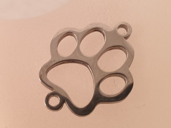 Zwischenteil-Link, Pfote 20mm, Edelstahl