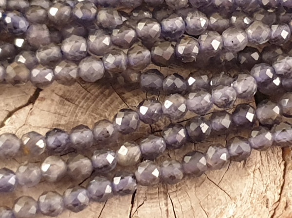 iolite necklace faceted 3mm