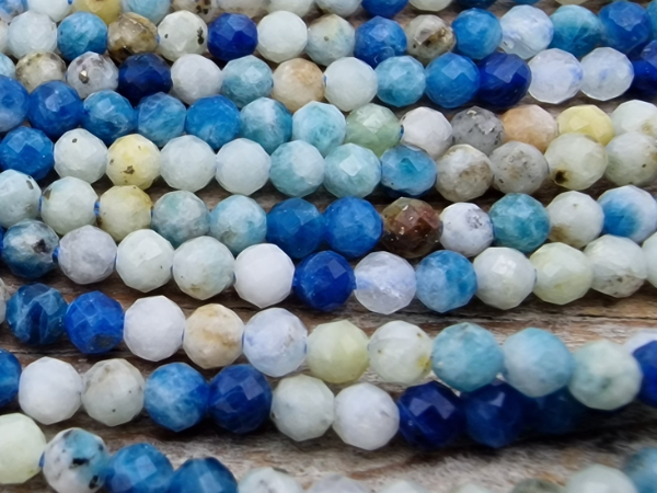 K2-Azuritkette (K2 Nite Stone) 2mm facettiert