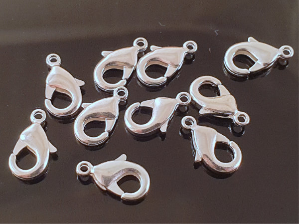 10 pcs clasp 12mm brass silver color