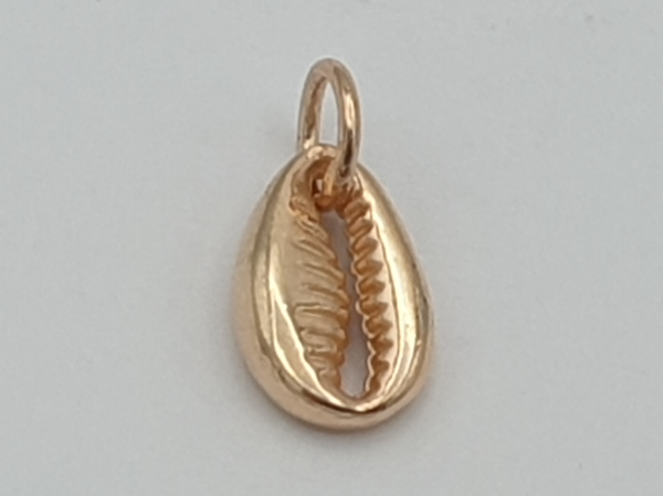 Kauri Muschel 11mm, Silber vergoldet